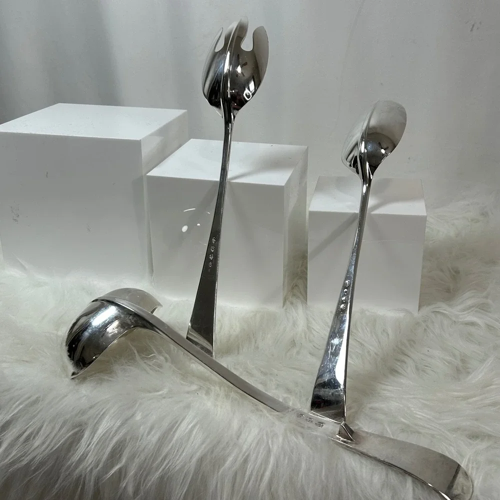 Vintage Gerity Silver Serving Set Ladle Serving Fork Serving Spoon Stamped G 4 8